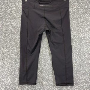Under Armour Heatgear Gray Womens Compression Capri Leggings Zip Pocket Medium